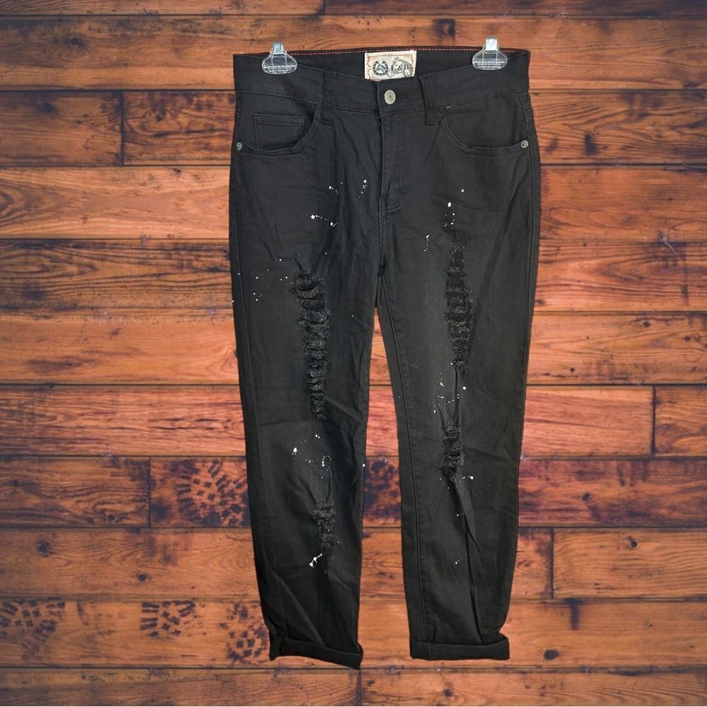 5 for $25🔥L&B Lucky & Blessed Distressed Black Denim‎ Jeans Size 6